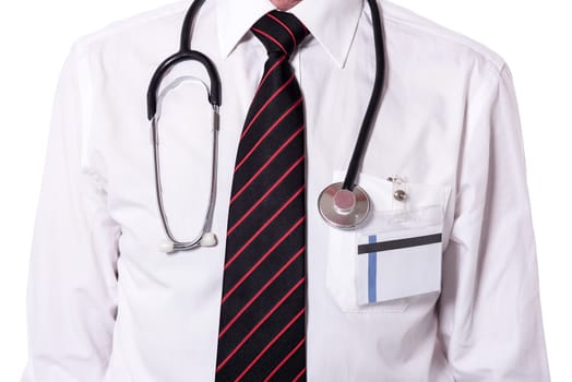 Cropped image of a male doctor with stethoscope