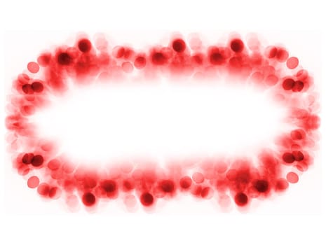 christmas red background frame with bokeh lights on white