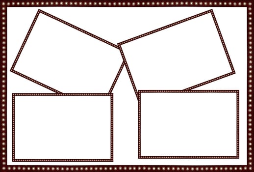 red back stage light on white background space frame