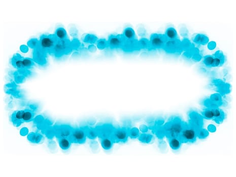 christmas blue background frame with bokeh lights on white