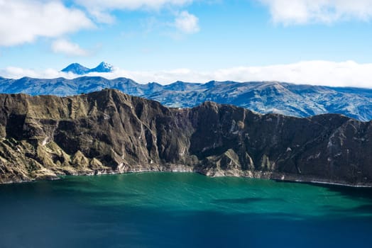 Ilinizas Volcanos under the Quilotoa lagoon, Andes. Ecuador. Ilinizas Nature Reserve. Los Ilinizas - these 2 volcanos