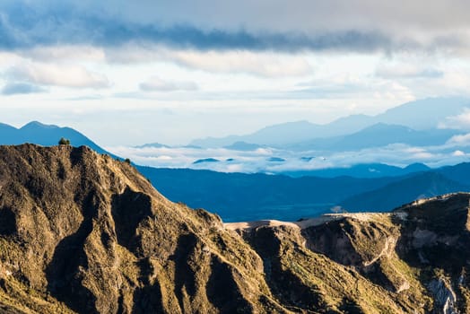 Clouds on the fields of Zumbahua in Ecuadorian Altiplano. Highland Andes near Quilotoa lagoon, South America