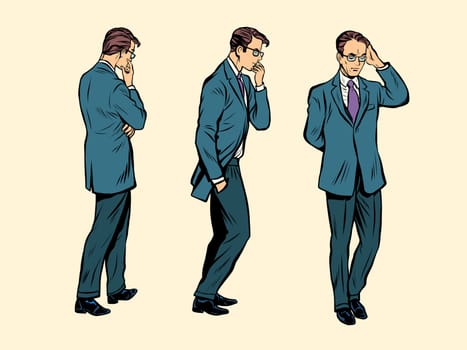 Businessman retro. Businessman EPS. Businessman vector. Businessman concept. Businessman illustration. Businessman business theme. Businessman thinking. Businessman isolated. Businessman walking.