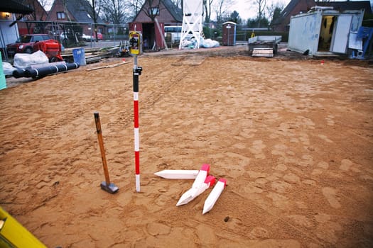 Surveying on the construction site
