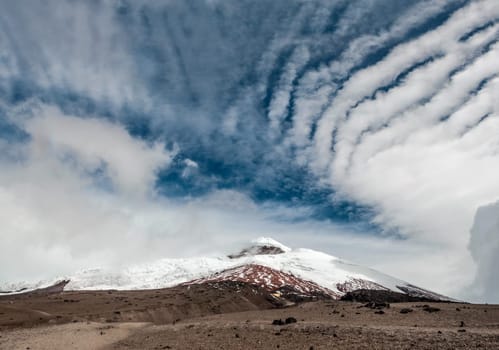 Cotopaxi volcano over the plateau, Andean Highlands of Ecuador, South America