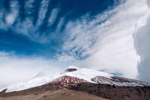 Cotopaxi volcano over the plateau, Andean Highlands of Ecuador, South America