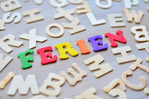 Holiday Wood Letters School Language Course