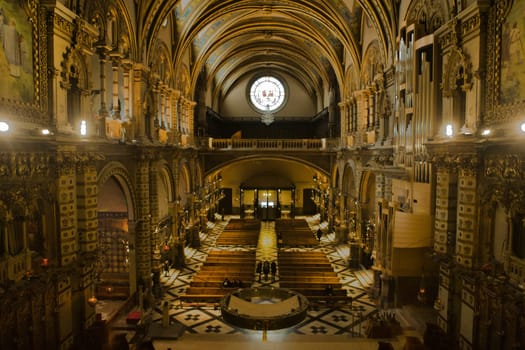 Inside the famous church dedicated to our lady at Monserrat in Catalonia, Spain