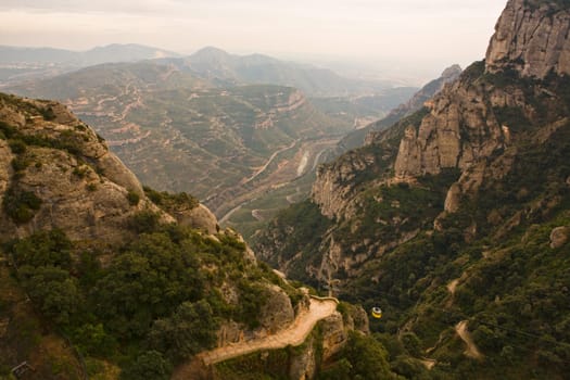 Cable car to the monastery of Montserrat, Catalonia, Spain