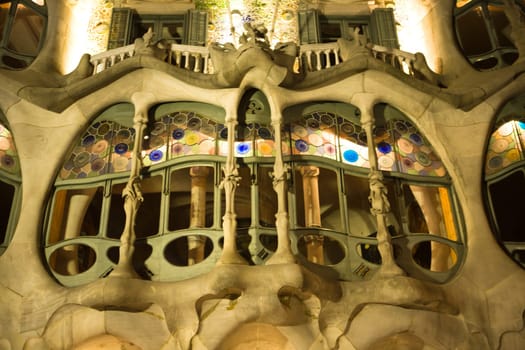 Casa Batllo, a key feature in the architecture of modernist Barcelona, Spain