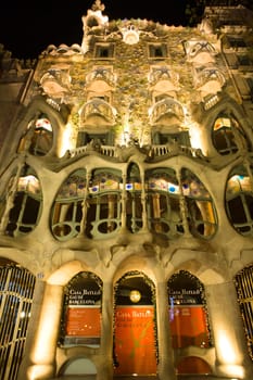 Casa Batllo, a key feature in the architecture of modernist Barcelona, Spain