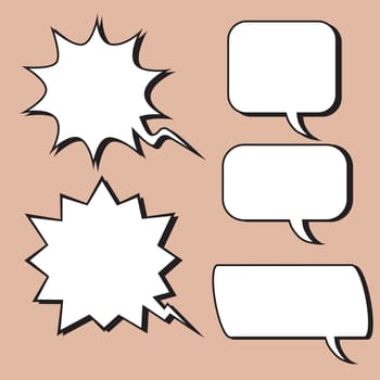 comic bubble retro style pop art retro style. The form set for text. Cloud comic book. Frames and templates. Collection vector background