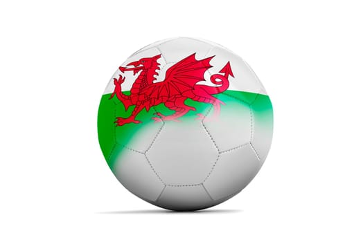 Soccer balls with team flags, Football Euro 2016. Group B, Wales- clipping path