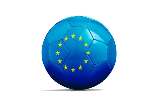 Soccer balls with team flags, Football Euro 2016. Euro flag - clipping path