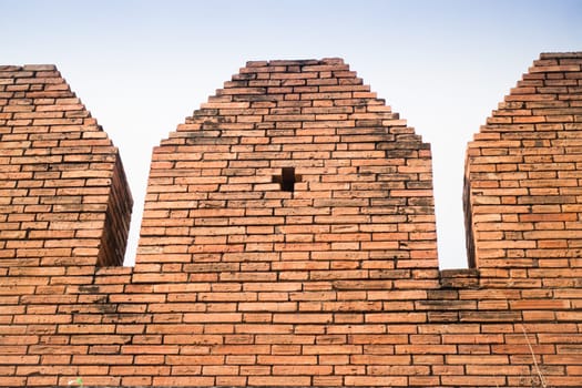 Sky and old brick wall,stock photo