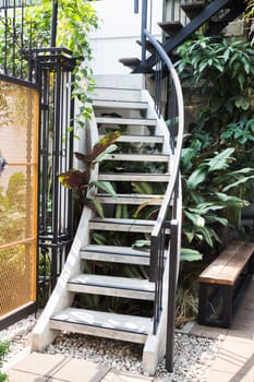 Outdoor stairs in the garden, stock photo