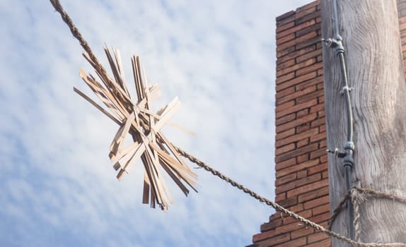Sky and old brick wall,stock photo