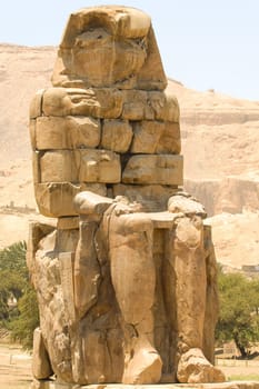 Egypt, Upper Egypt, Nile Valley, Gaugue bank of Thebes, about Luxor, Colossi of Memnon classified World Heritage