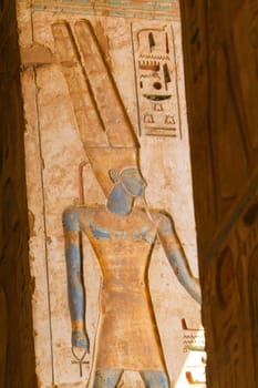 Egypt, Upper Egypt, Nile Valley, Gaugue bank of Thebes, about Luxor, Medinet Habu Temple classified World Heritage