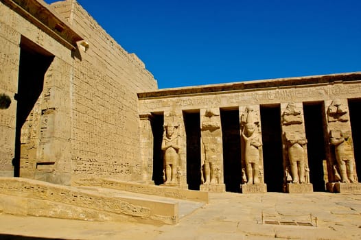 Egypt, Upper Egypt, Nile Valley, Gaugue bank of Thebes, about Luxor, Medinet Habu Temple classified World Heritage