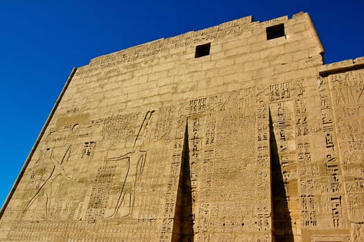 Egypt, Upper Egypt, Nile Valley, Gaugue bank of Thebes, about Luxor, Medinet Habu Temple classified World Heritage