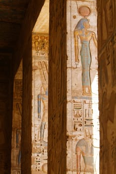 Egypt, Upper Egypt, Nile Valley, Gaugue bank of Thebes, about Luxor, Medinet Habu Temple classified World Heritage