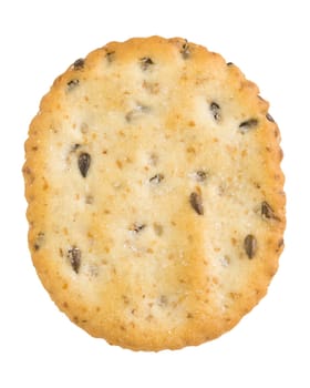 Wheat cracker over white background