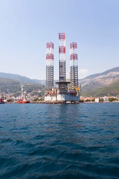 seaport on which mooring there are cargo ships. Montenegro