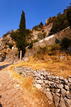 ruins of the ancient city of Kotor, located in the territory of Montenegro