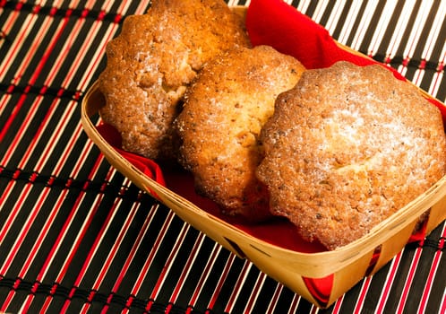 made homemade muffins , photographed closeup
