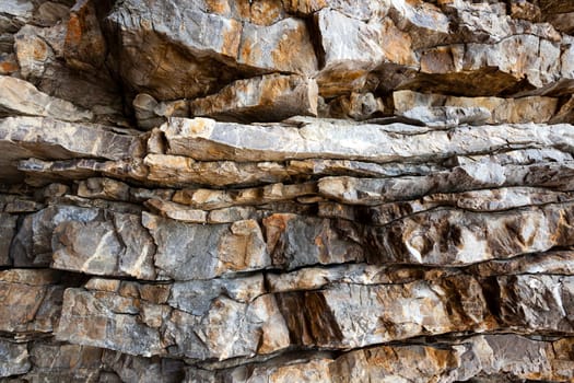 the break photographed by a close up in the rock
