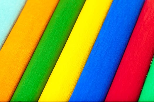 the multi colored crepe paper put together