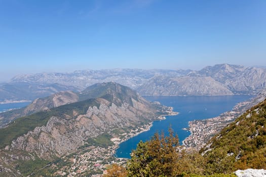 the sea bay photographed from a height. Montenegro