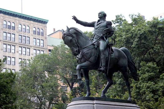 Equestrian statue of General George Washington, in the south side of Union Square. New York City