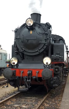 Old locomotive from the front