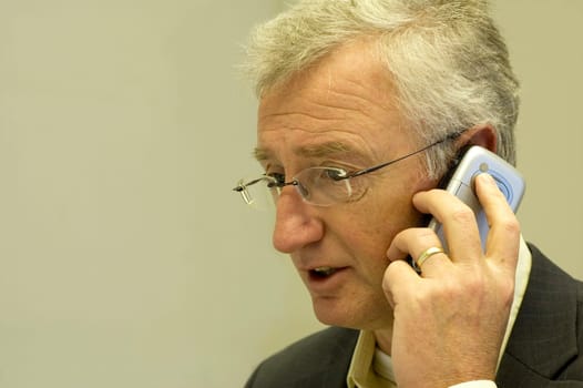 Senior consultant making a business call to his boss