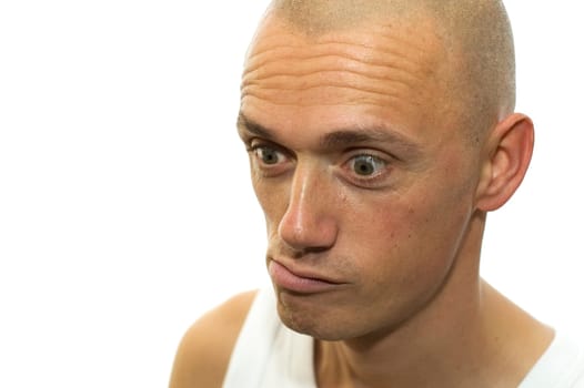 This man is strangled in his thoughts, he doesn't understand a thing.