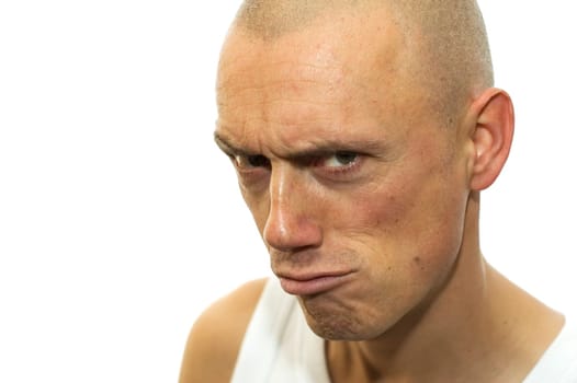 Expressive caricature like emotion of a man who doesn't understand.