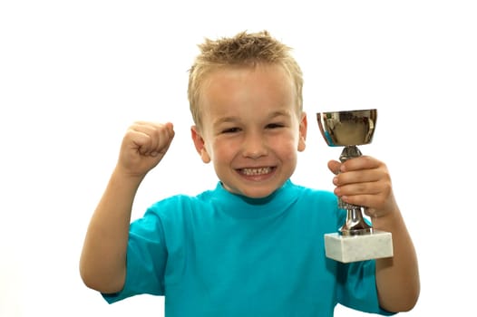 This boy is so excited, he has won the cup final