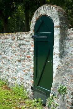 An old door in an old wall.