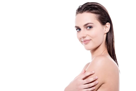 Health and beauty concept - beautiful topless woman