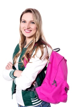 Cheerful student ready to attend college