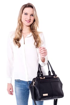 Shopper lady with a classy hand bag