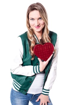 Beautiful woman expressing her love