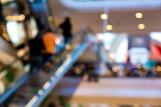 Blurred shopping mall staircase background