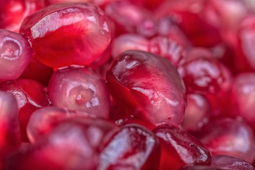 Fresh organic red pomegranate seeds