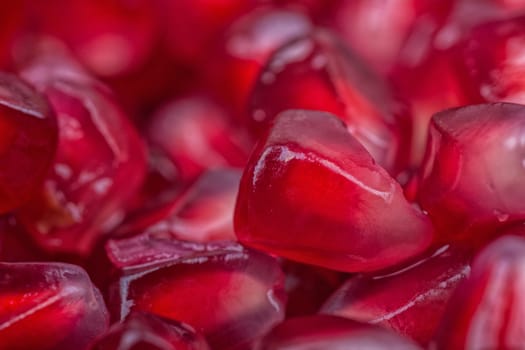 Fresh organic red pomegranate seeds