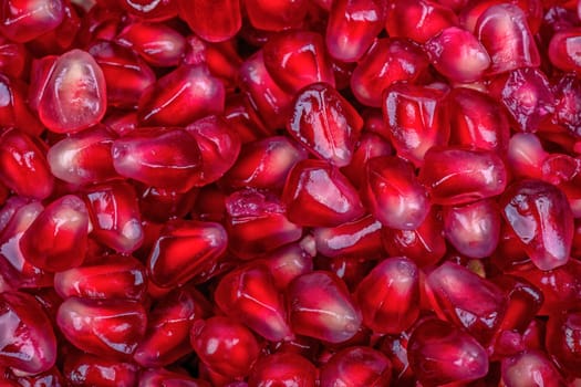 Fresh organic red pomegranate seeds