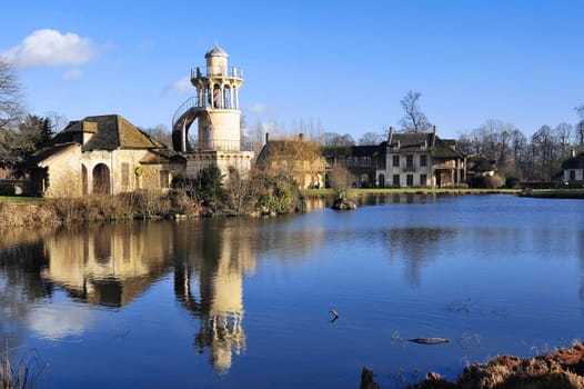 Queen's Hamlet in the park of the castle of Versailles