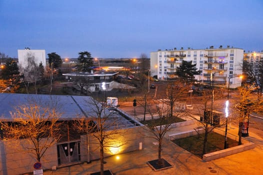 City center of Saint-Cyr, French town in the Paris region in the department of Yvelines